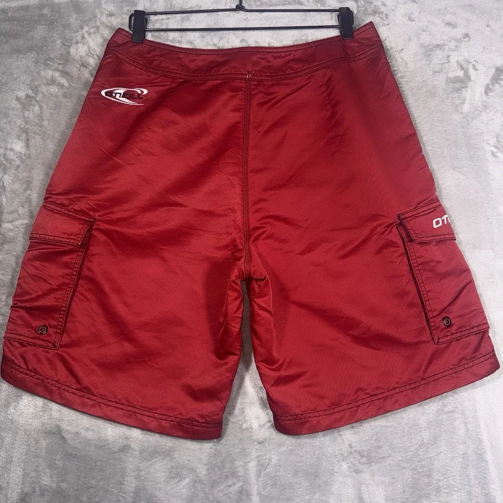 O'neill Board Shorts Mens Size 34 Red Surfer Fishing Beach Ocean Swimming